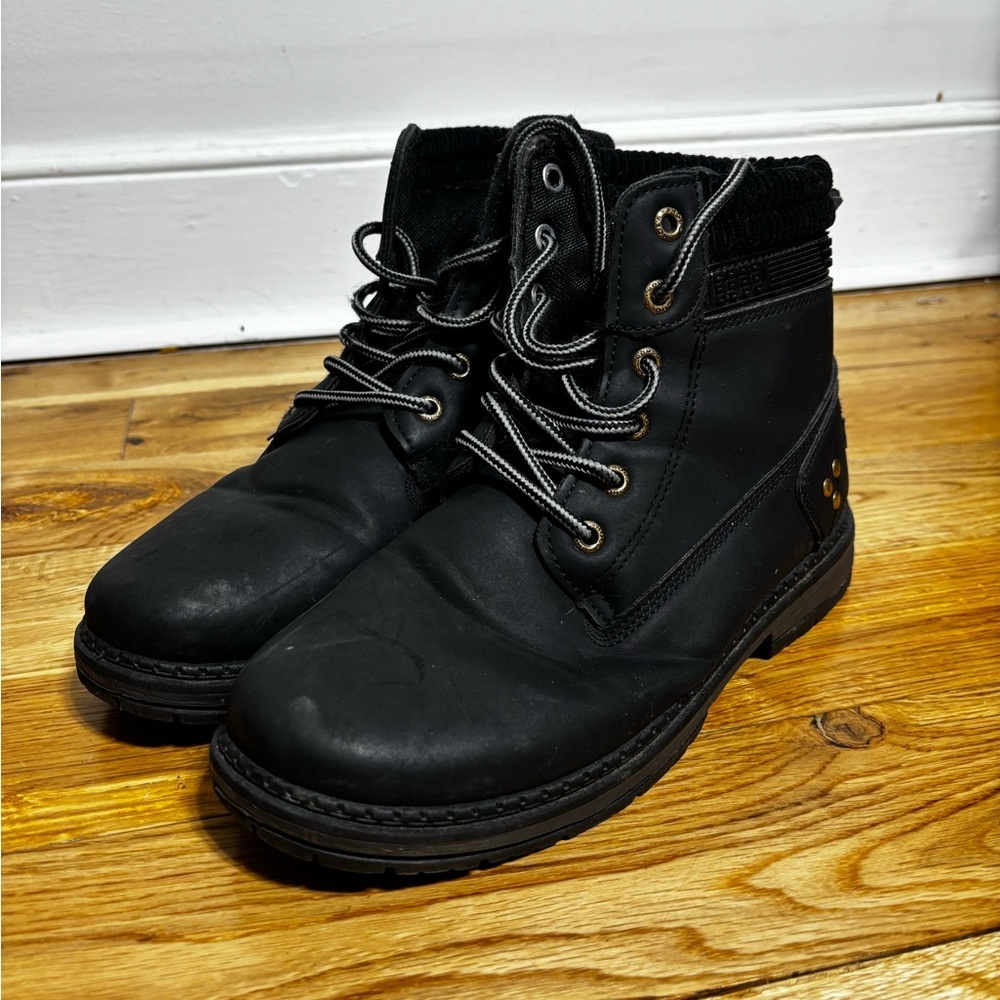 Black Steel Toe Work Boots Safety Toe Hiking / Work Boot - Picture 3 of 4